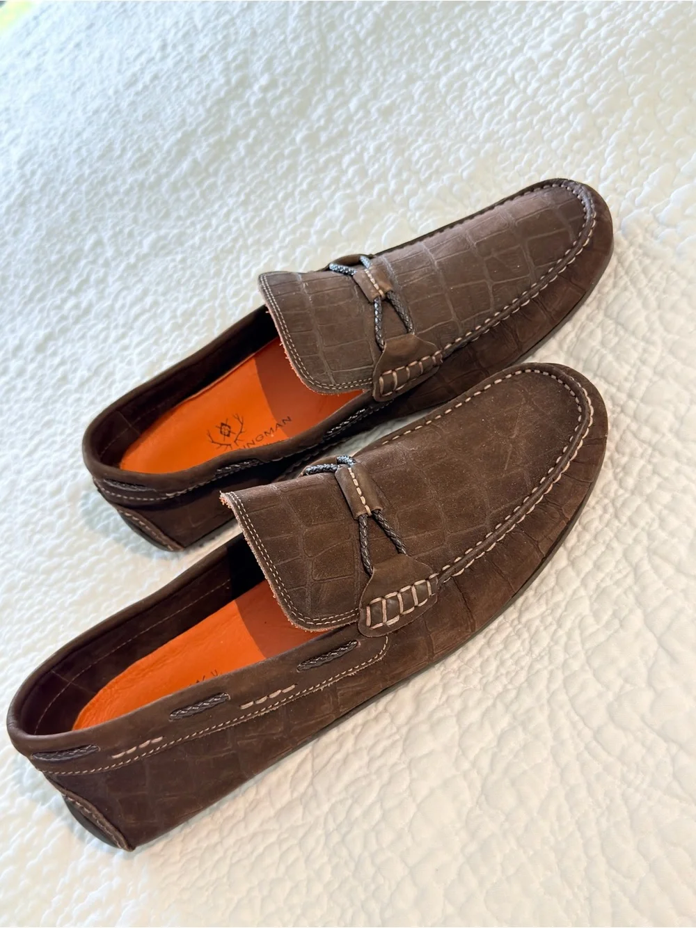 Martin Dingman Men's Slip-On Loafer with Orange Insole - size 10.5